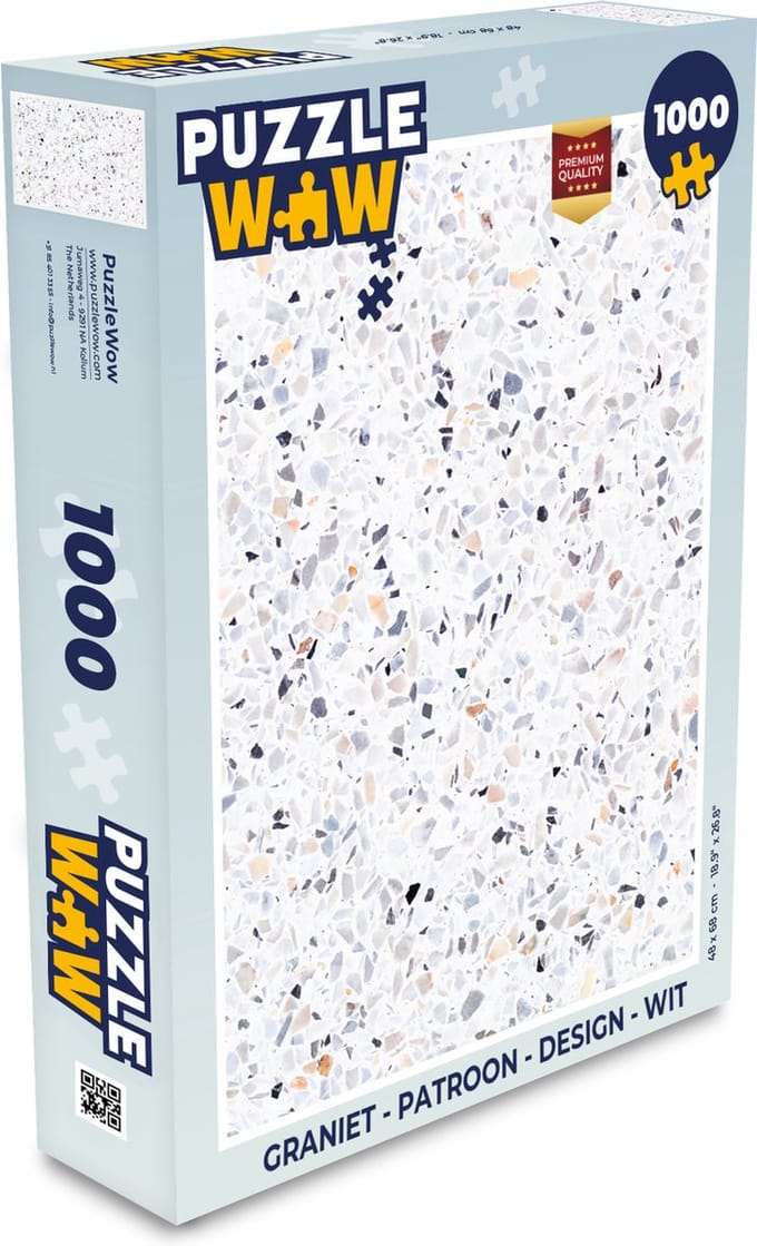 Puzzel Graniet - Structuur - Design - Wit - Legpuzzel - Puzzel 1000 stukjes volwassenen