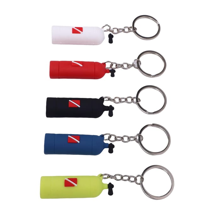 5 Stuks Duiken Sleutelhanger Silicone Scuba Zuurstoffles Vormige Sleutelhanger Duiktas Decor Accessoires gray