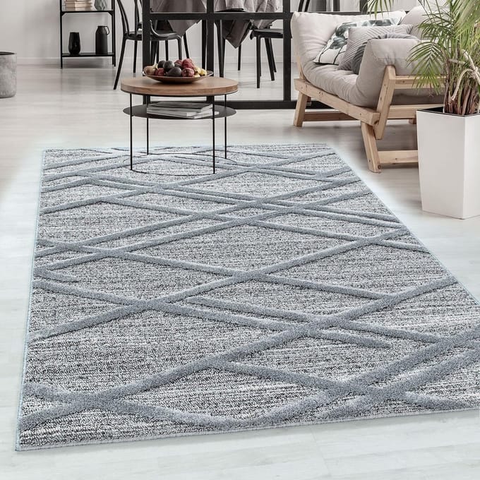 Flycarpets Sofia Vloerkleed Modern - Grijs - Laagpolig Tapijt Woonkamer - 280x380 cm
