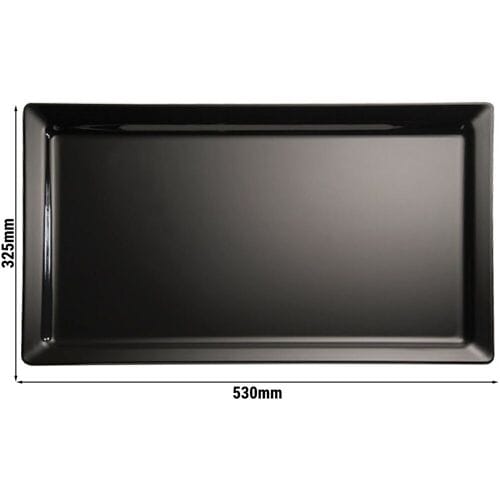 GGM Gastro (6 Stück) GN-Tablett 1/1 - PURE - Melamin - Höhe: 30mm - Schwarz