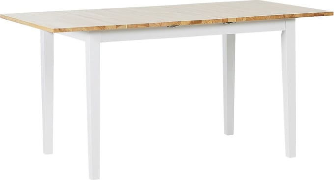 HOUSTON - Uitschuiftafel - Lichtbruin/Wit- 120/150 x 90 cm - Hout