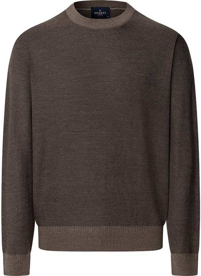 Hackett Honeycomb Stitch Trui Bruin M Man