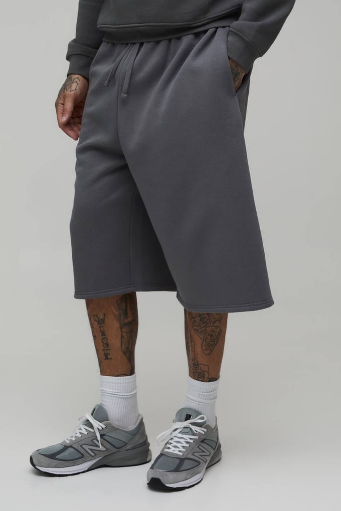 Tall Essential Jersey Jort | Charcoal | Size Small