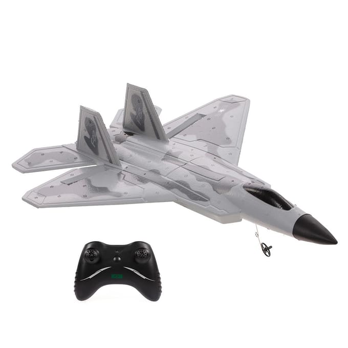 FX822 F-22 Raptor Model Jachtvliegtuig 2CH EPP 2.4G Afstandsbediening Vliegtuig Vaste Vleugel RTF Speelgoed grijs