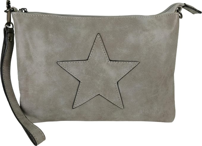 Crossbody clutch ster Qischa grijs