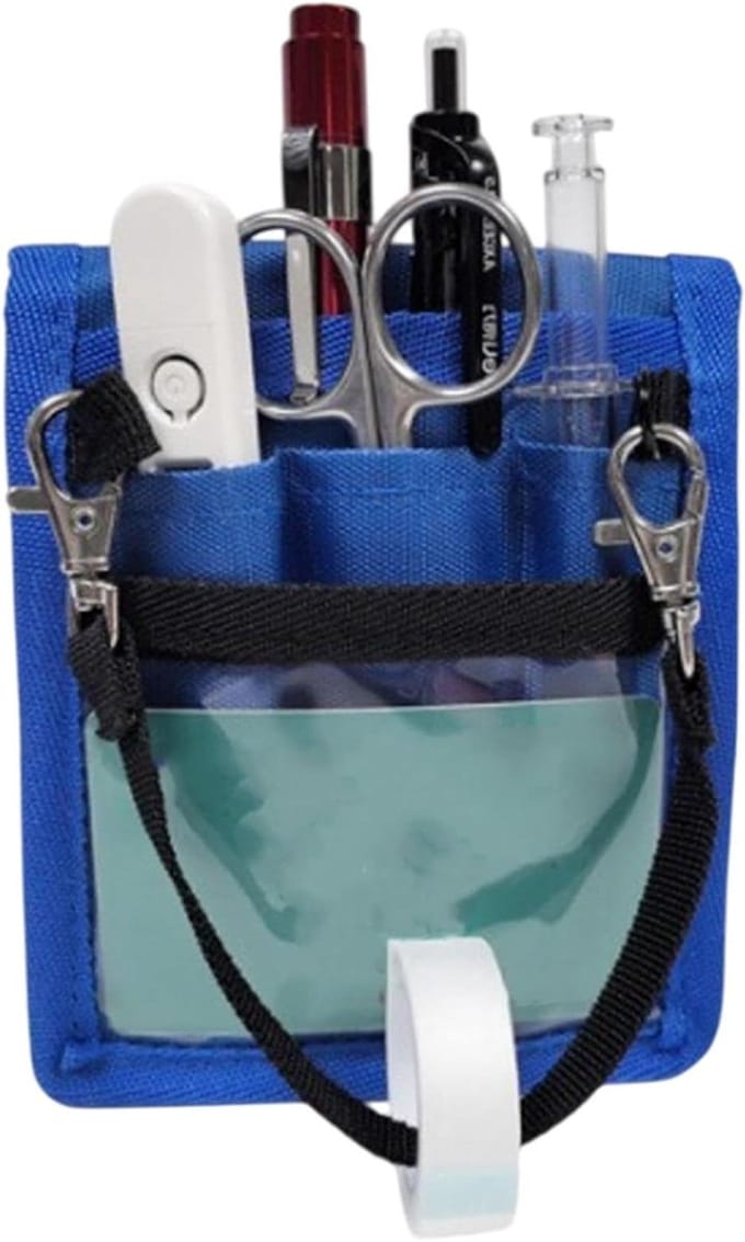 Verpleegster Pouch - Heuptas Organizer - Medische Opslag - Multi Compartiment - 11.5 x 26 cm - Blauw