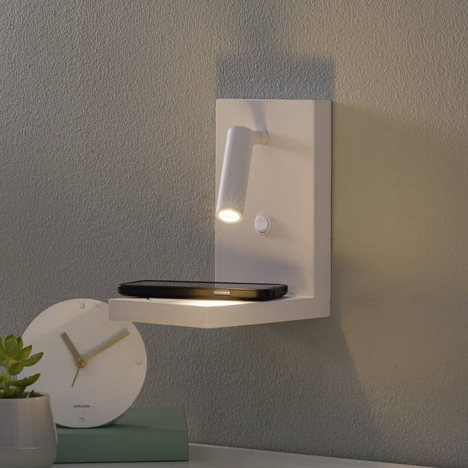 Mantra Iluminación Zanzibar LED wandlamp met leeslampje, wit