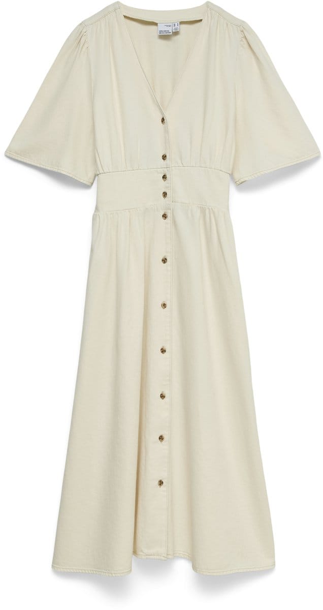 VERO MODA - VMMELANEY BLK 2/4 V-NECK DENIM DRESS - Dames - Mini jurken