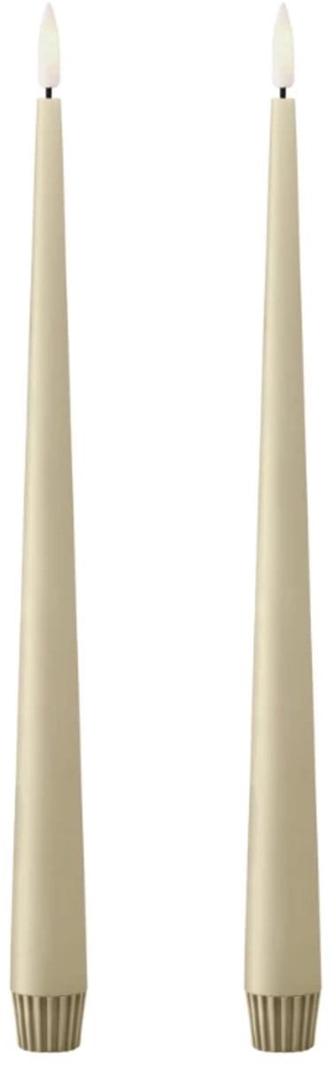 Ester & Erik Led Taper kaars 30cm pale ginger set van 2