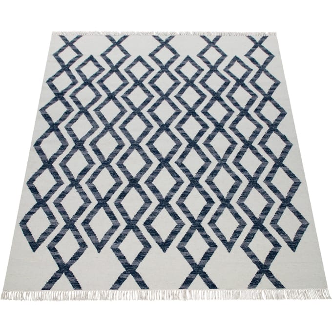 Wollen tapijt Kenolia blauw 120x170 cm