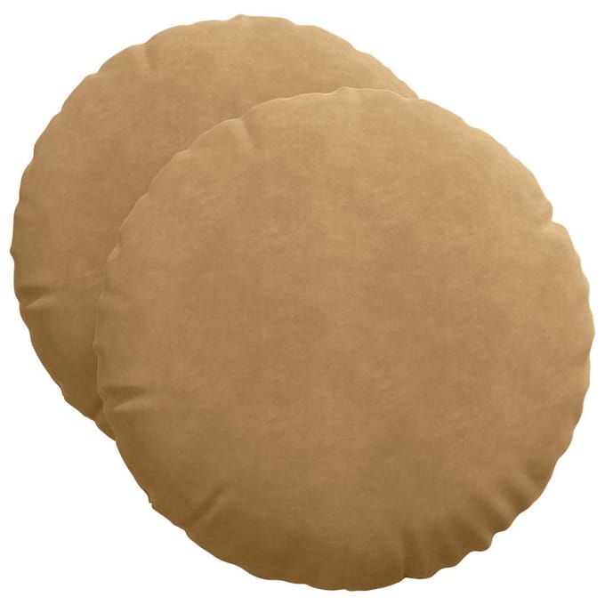 vidaXL - Zitkussens - 2 - st - Fluweel - Bruin - Ø50 - x - 19 - cm
