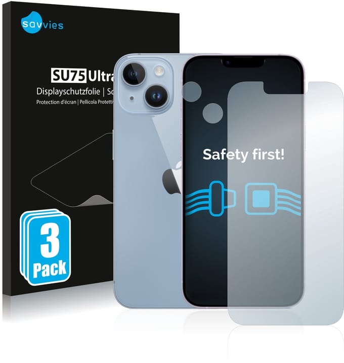 Savvies - Screenprotector voor Apple iPhone 14 (Voor+Camera) - Folie Beschermfolie transparant 6 Stuks
