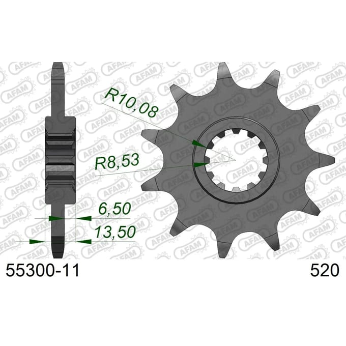 Stalen motortandwiel voor Afam 520 11 dents