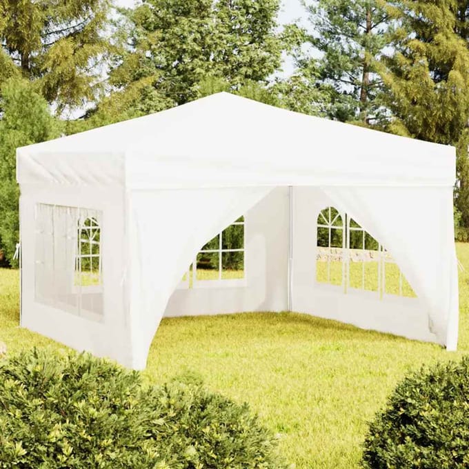 vidaXL - Partytent - inklapbaar - met - zijwanden - 3x3 - m - wit