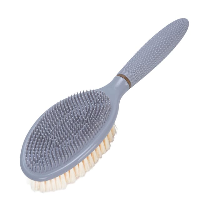 Douche Voetscrubber Voetwasborstel Draagbaar Gebogen Kop Schrobborstel voor Badkamer Grijs wit