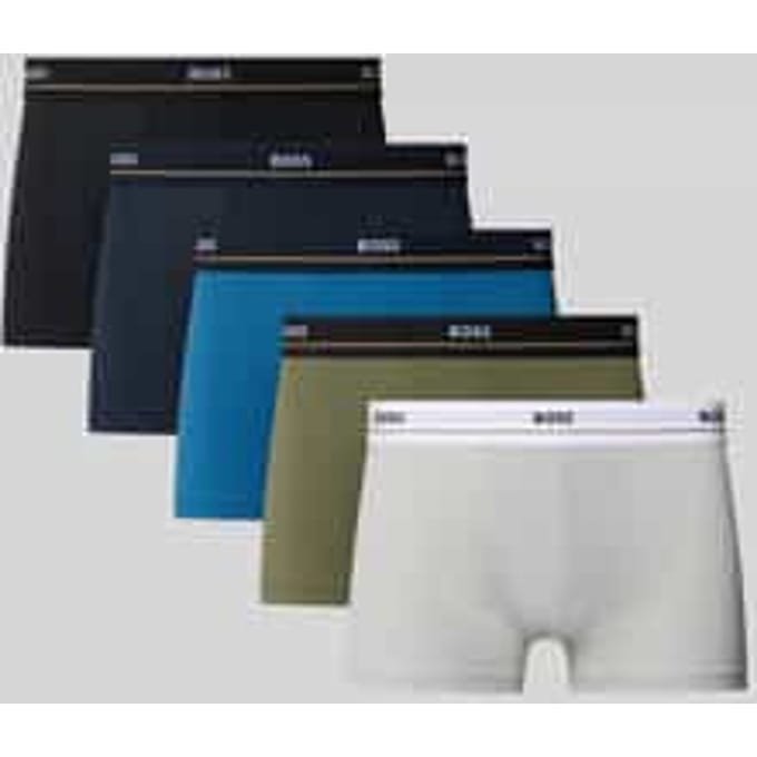 slim fit trunks van katoenmix in set van 5 model '5P ESSENTIAL'