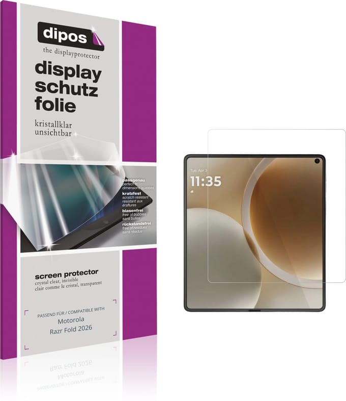 dipos – 4x Beschermfolie geschikt voor Motorola Razr Fold 2026 Aussenseite | Krasbestendige & heldere Screenprotector Ultra-Thin