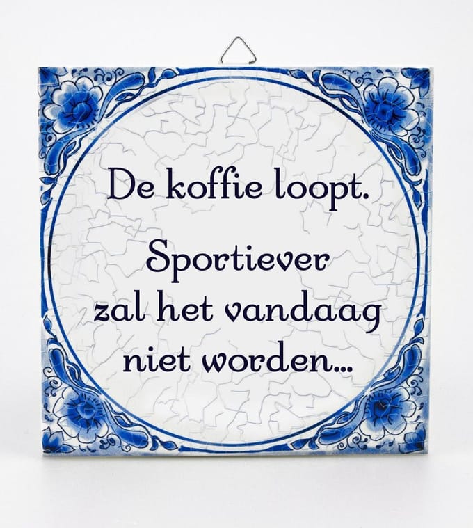 Tegels delfts blauw - De koffie loopt