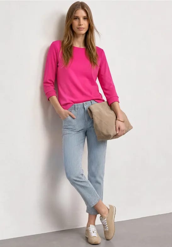 Shirt met 3/4-mouwen en een boothals
