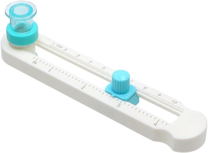 Cirkelsnijder Papier - Verstelbare Snijder - Knutselen Kaarten - 360 Graden Draaibaar - 2-20 cm - Wit