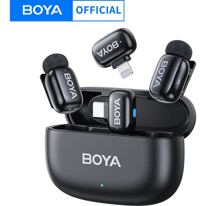 BOYA Mini Draadloze Lavalier Microfoon voor iPhone, iPad, Android, Type-C Telefoon, Live-uitzending, Audio- en Video-opname, Vlog 12-Ltg-C-Gift