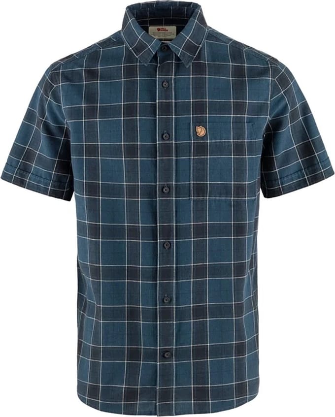 Fjallraven Övik travel shirt SS indigo blue dark navy S
