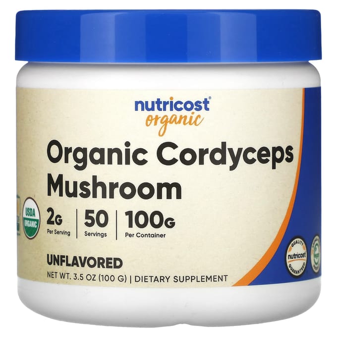 Nutricost, Biologische Cordyceps Paddenstoelen, Ongezoet, 3,5 oz (100 gr)
