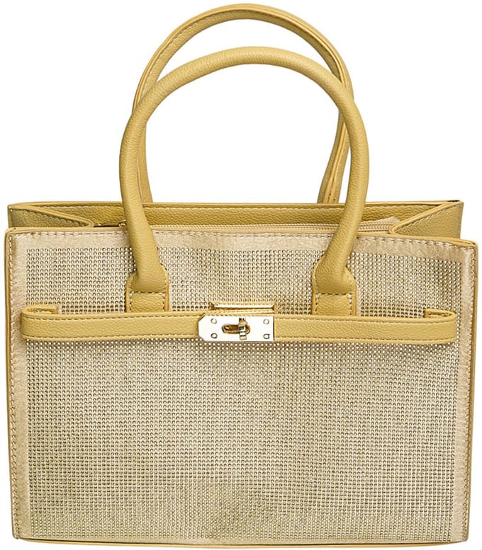 YWG - Handtas slot strass - 28 x 12.5 x 33 cm - Goud