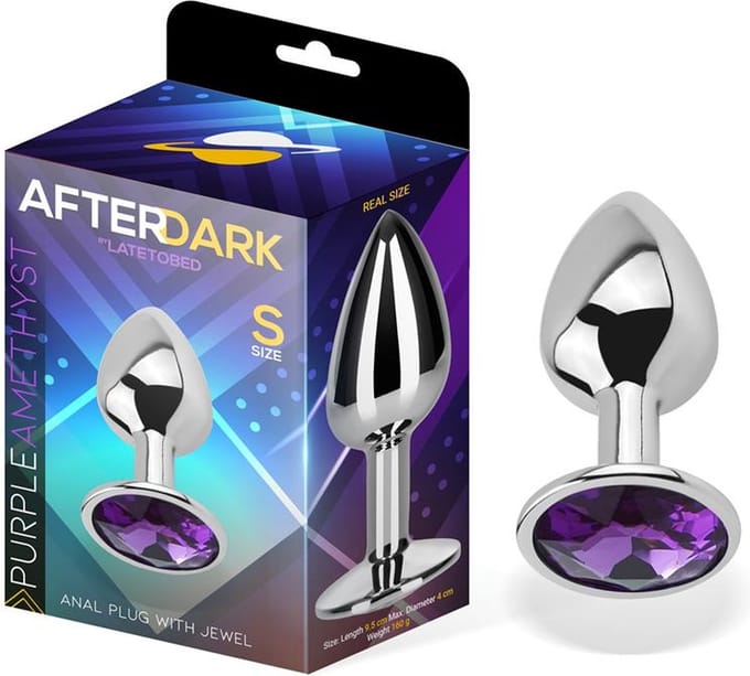 AFTERDARK - Purple Amethyst Butt Plug With Jewel Size S Aluminium