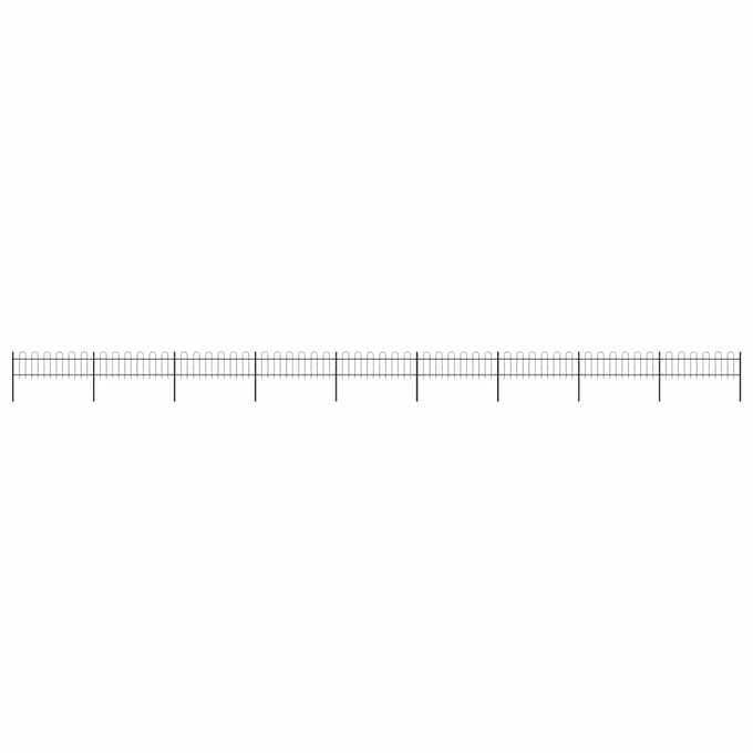 vidaXL - Tuinhek - met - ringtop - staal - 1506x60 - cm - zwart