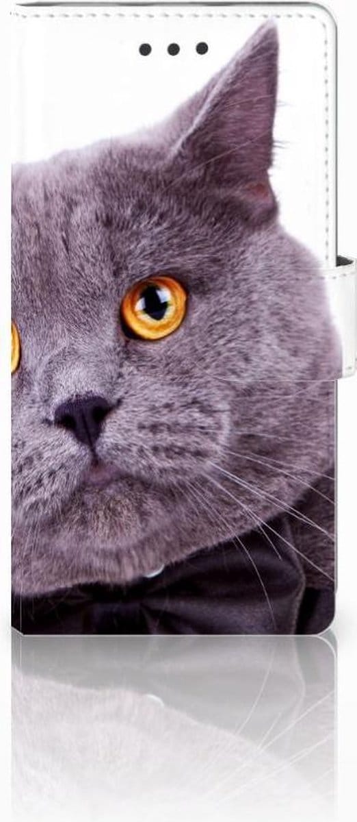 Huawei Ascend P8 Lite Telefoonhoesje met Pasjes Kat