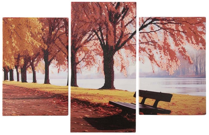 Creative Craft Group diamond painting set landschap herfst drieluik.