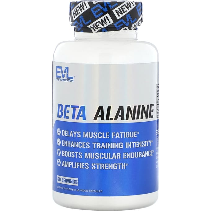 EVLution Nutrition, Beta Alanine, 650 mg, 60 Plantaardige Capsules