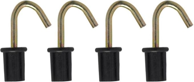 ProPlus Tentdoppen met ronde haak - metaal - Ø 22 mm - zwart - set van 4