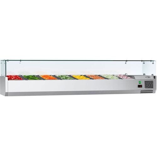 GGM Gastro Opzetkoelvitrine ECO - 1800x395mm - 8x GN 1/3 zilver