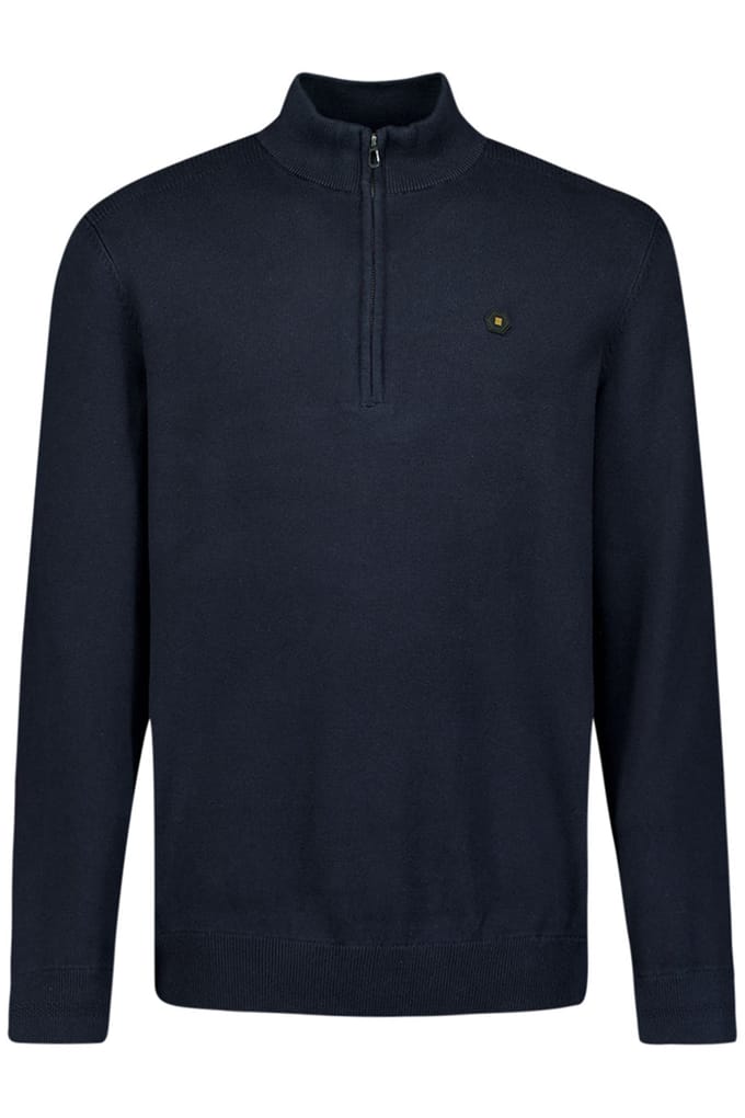 No Excess Pullover Half Zipper Solid Knit Night Größe: M | Turtlenecks Outlet | Herren | Schwarz