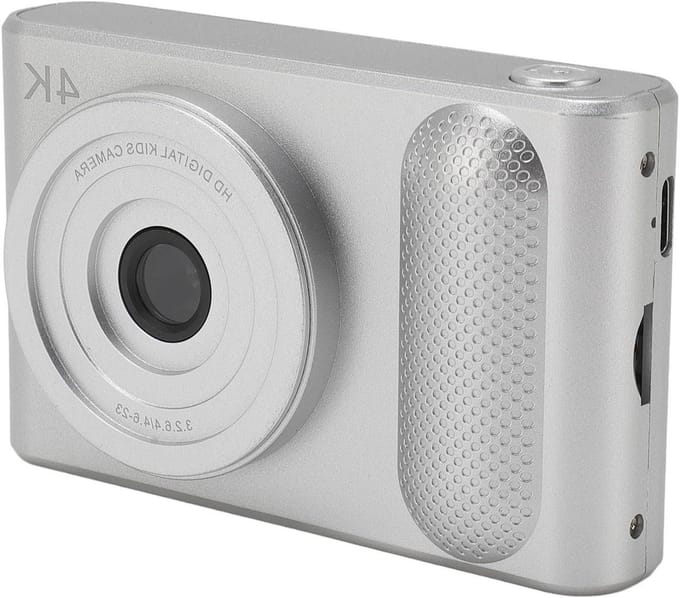 Digitale Camera 48 MP 4K Autofocus Compactcamera met 24 Inch Scherm 16x Digitale Zoom Vlogcamera voor Tieners-beginners (SILVER)