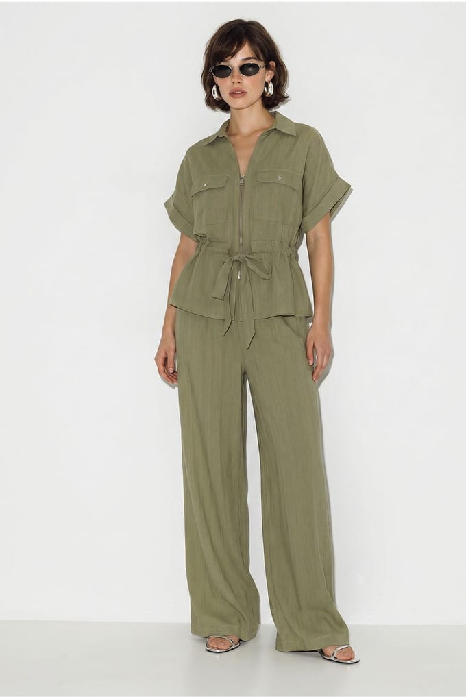 Katoenen Vest en Wagenwijd Broek Set