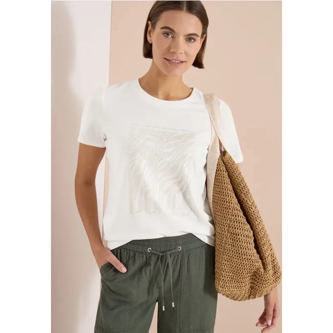 Shirt met ronde hals en foliedruk