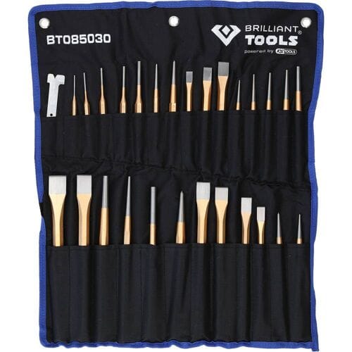 BRILLIANT TOOLS Beitel- en drijverset 28-delig. - BT085030