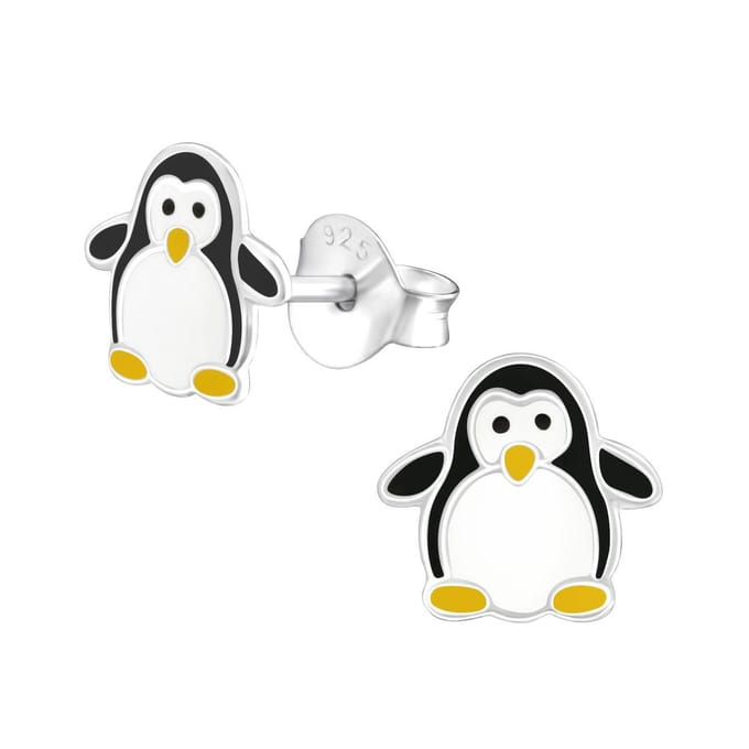 Princess Oorbellen Pinguin - 925 Zilver E-Coating - Dier - ∅7mm