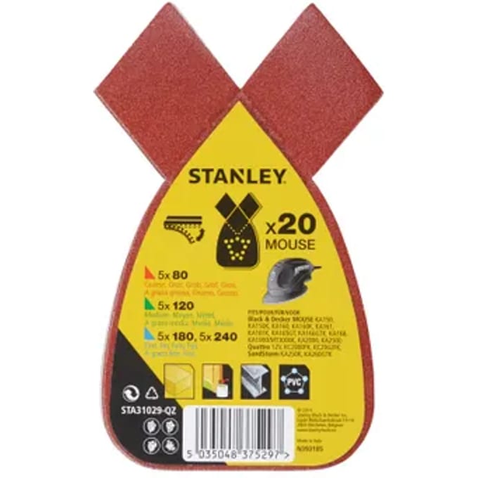 Stanley Schuurpad - K80-240 - Rood - 20 Stuks