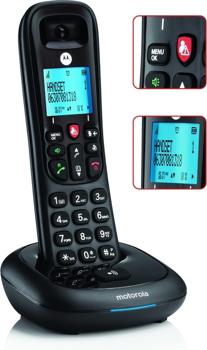 Draadloze telefoon - glanzend en matzwart - 1 handset - 4001