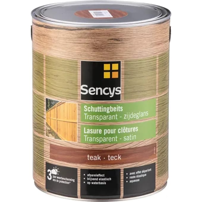 Sencys Buitenbeits Schuttingbeits - Teak - Transparant - 5l
