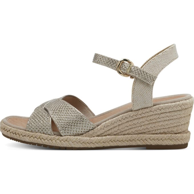Tamaris Espadrilles goud Textiel - Maat 38