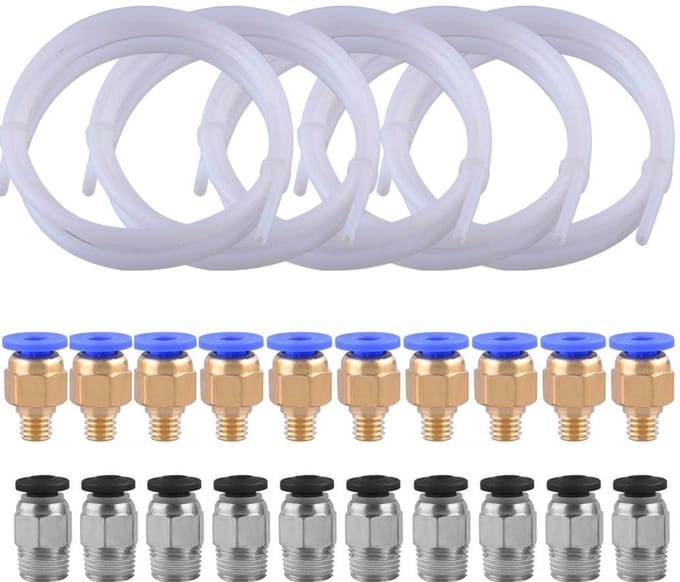 5 stuks PTFE Teflon buizen met snelkoppelingen voor 3D-printers
