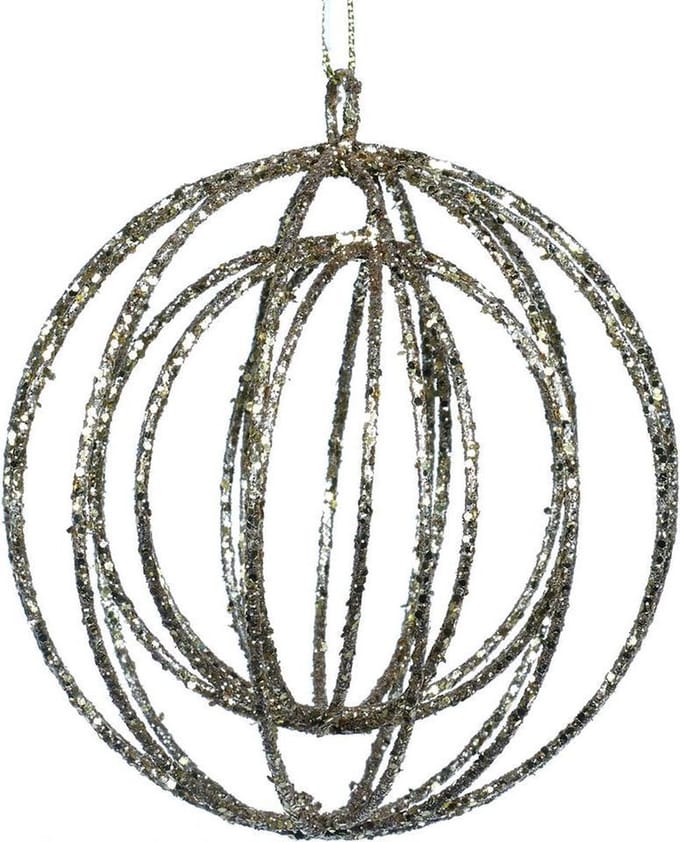 Goodwill Kerstbal Open-Draad Goud D 9 cm Voordeelaanbod per 2 stuks