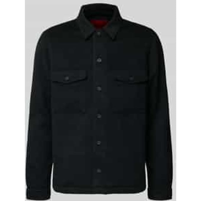 Loose fit overhemdjack met platte kraag, model 'ENALU'
