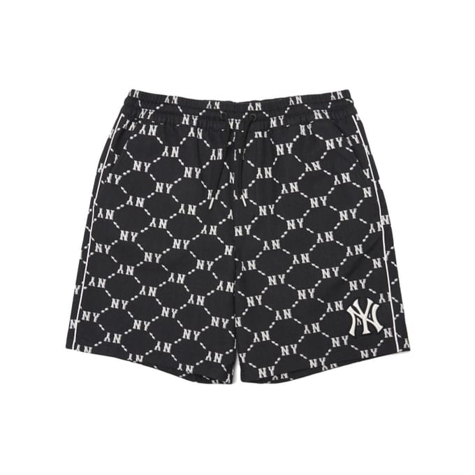 Shorts en Coton Imprimé Logo Logo de Base MLB Unisexe Noir 3ASMM0323-50BKS S gray