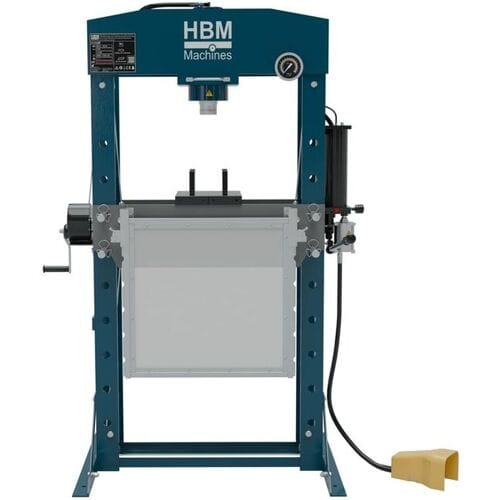 HBM 50 Ton professionele raamwerkpers, werkplaatspers, met veiligheidsrek